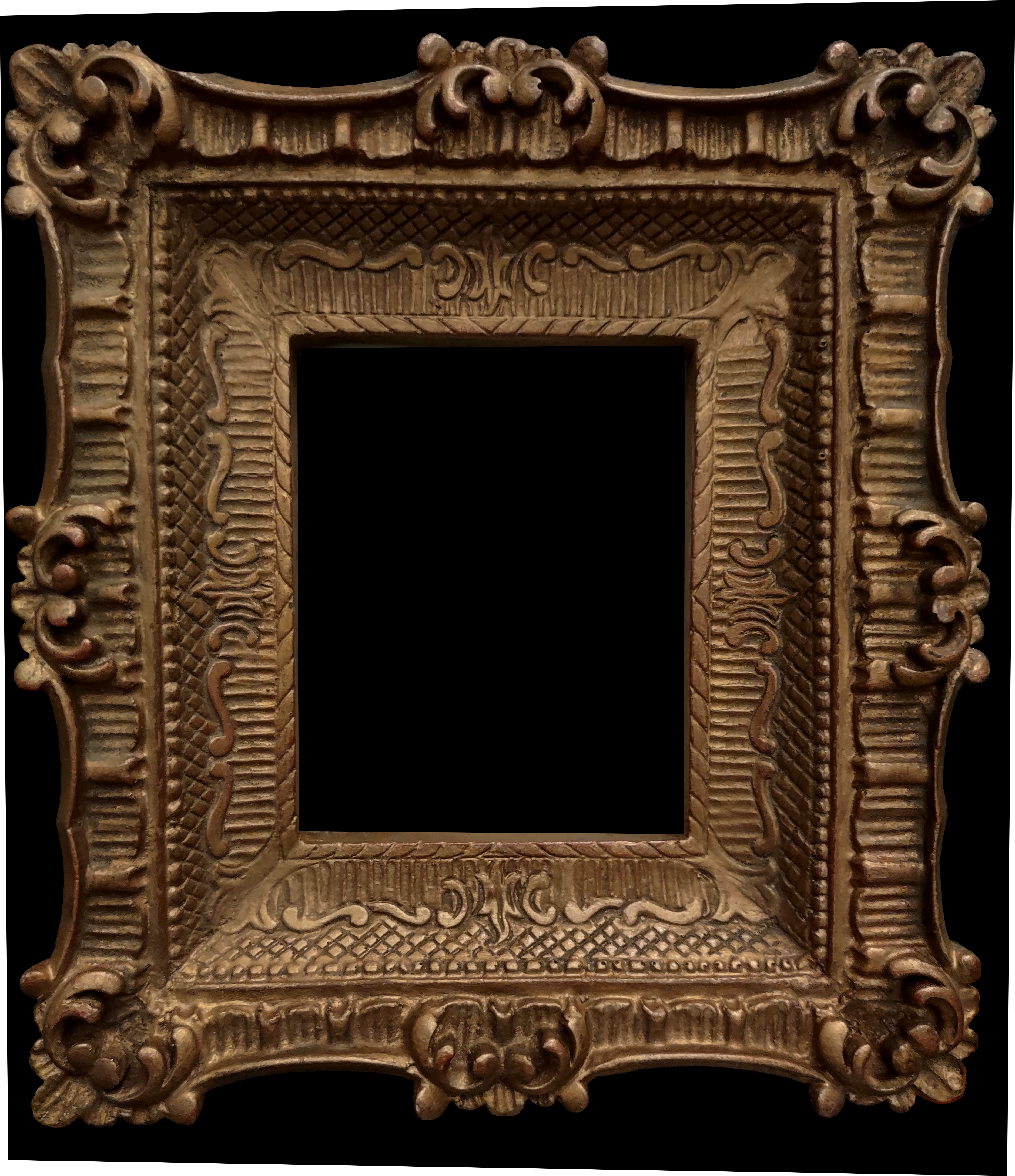 old gilded picture frame surrounding video