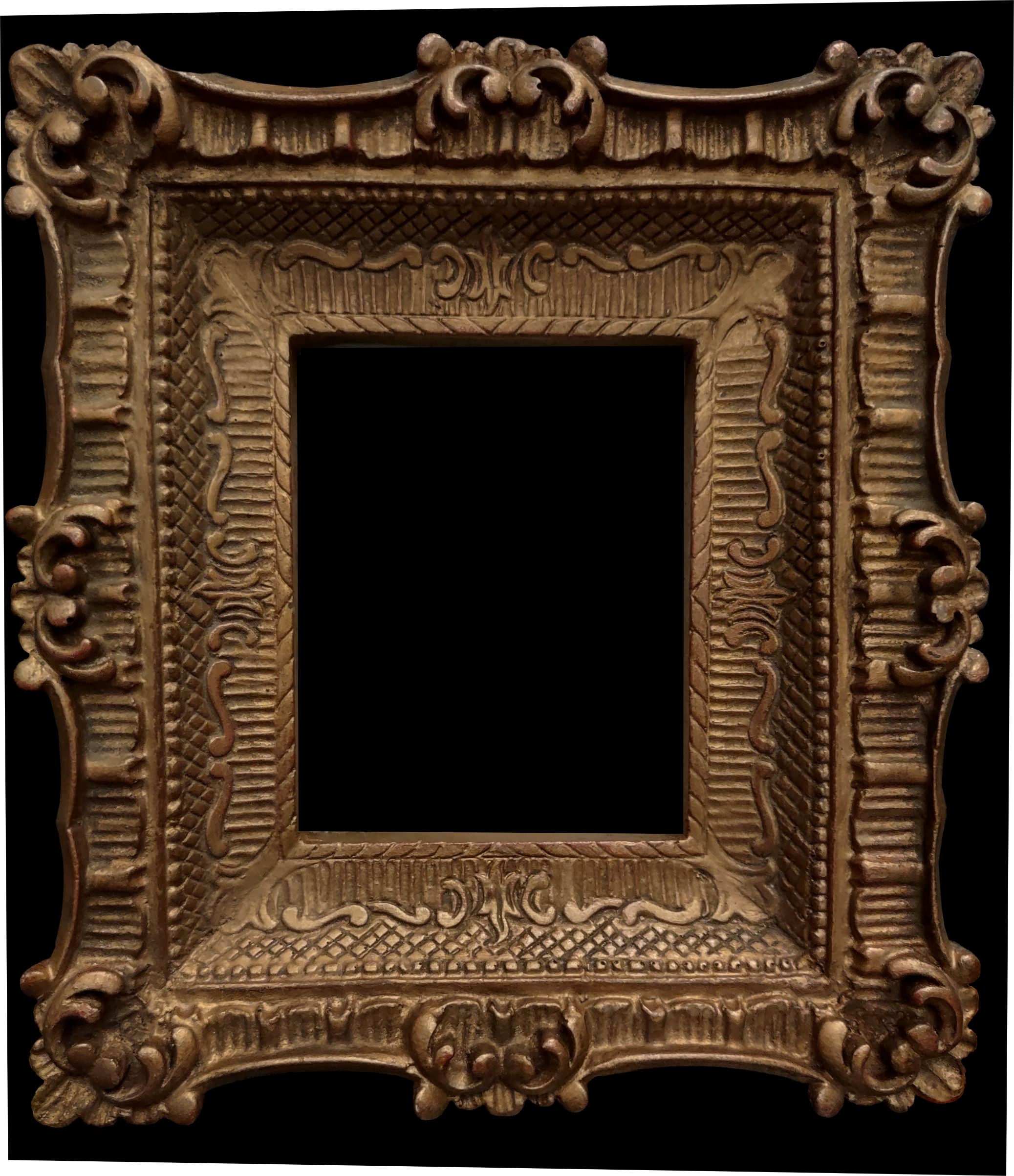 old gilded picture frame surrounding video